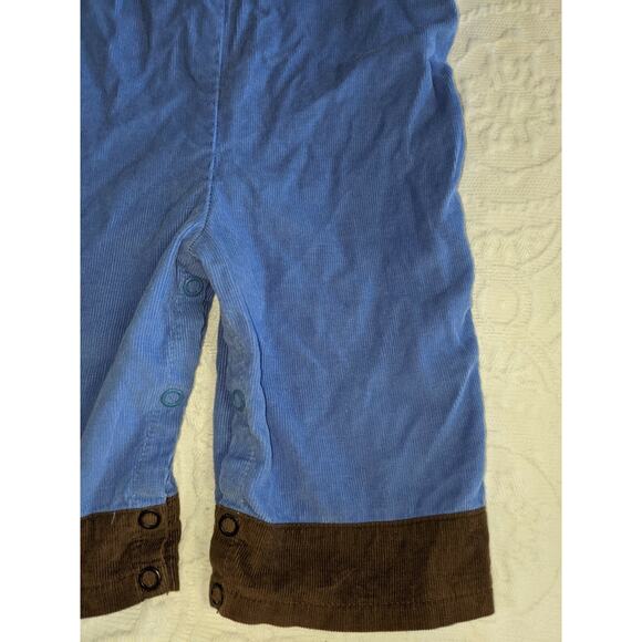 Just Ducky Boys Sz. 9mo. Blue & Brn Corduroy Overalls. Classic, Adorable - Picture 2 of 6